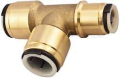 Watts - 3/4 x 1/2 x 3/4" Outside Diam, Lead Free Brass Push-to-Connect Tube Union Tee - 250 Max psi, Tube to Tube Connection, EPDM O-Ring, Lead-Free - Exact Tool & Supply
