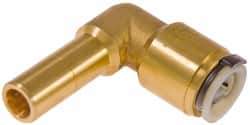 Watts - 3/8" Outside Diam, Lead Free Brass Tube to Stem Elbow - 250 Max psi, Push-Fit Connection, EPDM O-Ring, Lead-Free - Exact Tool & Supply