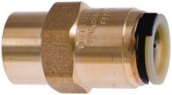 Watts - 1/2" Outside Diam, Lead Free Brass Push-to-Connect Tube Female Connector - 250 Max psi, Push-Fit Connection, EPDM O-Ring, Lead-Free - Exact Tool & Supply