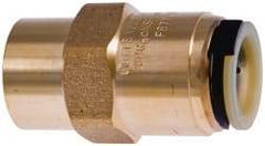 Watts - 1/2" Outside Diam, Lead Free Brass Push-to-Connect Tube Female Connector - 250 Max psi, Push-Fit Connection, EPDM O-Ring, Lead-Free - Exact Tool & Supply