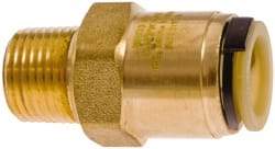 Watts - 3/4" Outside Diam, 3/4 NPT, Lead Free Brass Push-to-Connect Tube Male Connector - 250 Max psi, Tube to Tube Male Connection, EPDM O-Ring, Lead-Free - Exact Tool & Supply