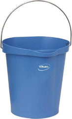 Vikan - 3 Gal, Polypropylene Round Blue Single Pail with Pour Spout - Handle Included - Exact Tool & Supply