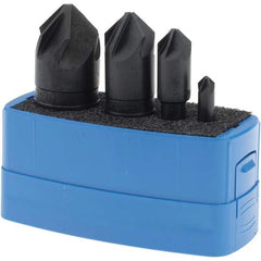 M.A. Ford - 4 Piece, 1/4 to 1" Head Diam, 90° Included Angle, Single End Countersink Set - Exact Tool & Supply