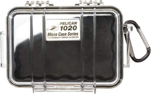 Pelican Products, Inc. - 4-3/4" Wide x 2-1/8" High, Clamshell Hard Case - Clear/Black, Polycarbonate - Exact Tool & Supply