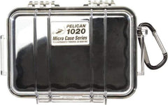 Pelican Products, Inc. - 4-3/4" Wide x 2-1/8" High, Clamshell Hard Case - Clear/Black, Polycarbonate - Exact Tool & Supply