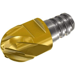 Iscar - MM EBA Grade IC08 Carbide Ball Nose Milling Tip Insert - Uncoated, 2 Flutes, 1" Cutting Diam, 0.86" Depth of Cut, 1.45" Extension, 1/2" Cnr Rad, 45° Helix - Exact Tool & Supply