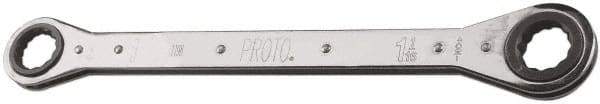 Proto - 1" x 1-1/16" 12 Point Reversible Ratcheting Box Wrench - Double End, 2-1/4" Head Diam x 1/2" Head Thickness, 15" OAL, Steel, Polished Finish - Exact Tool & Supply