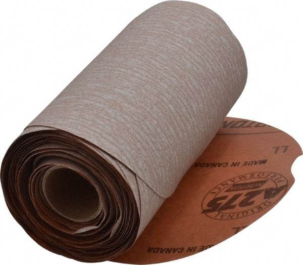 Norton - 5" Diam, 320 Grit Aluminum Oxide Adhesive PSA Disc - Very Fine Grade, Natural, B Weighted Backing, Flexible - Exact Tool & Supply
