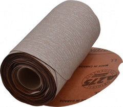 Norton - 5" Diam, 320 Grit Aluminum Oxide Adhesive PSA Disc - Very Fine Grade, Natural, B Weighted Backing, Flexible - Exact Tool & Supply