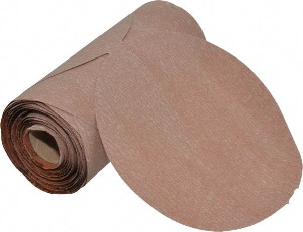 Norton - 6" Diam, 400 Grit Aluminum Oxide Adhesive PSA Disc - Super Fine Grade, Natural, B Weighted Backing, Flexible - Exact Tool & Supply