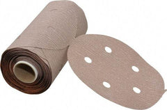 Norton - 5" Diam, 320 Grit Aluminum Oxide Adhesive PSA Disc - Very Fine Grade, Natural, B Weighted Backing, Flexible - Exact Tool & Supply