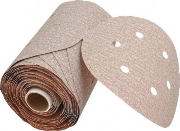 Norton - 6" Diam, 120 Grit Aluminum Oxide Adhesive PSA Disc - Medium Grade, Natural, B Weighted Backing, Flexible - Exact Tool & Supply
