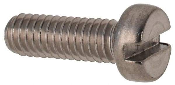 Value Collection - M4x0.70 Metric Coarse, 12mm Length Under Head Slotted Drive Machine Screw - Fillister Head, Grade 316 & A4 Stainless Steel, Uncoated, Without Washer - Exact Tool & Supply