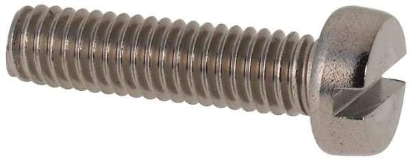 Value Collection - M4x0.70 Metric Coarse, 16mm Length Under Head Slotted Drive Machine Screw - Fillister Head, Grade 316 & A4 Stainless Steel, Uncoated, Without Washer - Exact Tool & Supply