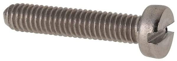 Value Collection - M4x0.70 Metric Coarse, 20mm Length Under Head Slotted Drive Machine Screw - Fillister Head, Grade 316 & A4 Stainless Steel, Uncoated, Without Washer - Exact Tool & Supply