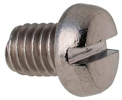 Value Collection - M5x0.80 Metric Coarse, 6mm Length Under Head Slotted Drive Machine Screw - Fillister Head, Grade 316 & A4 Stainless Steel, Uncoated, Without Washer - Exact Tool & Supply