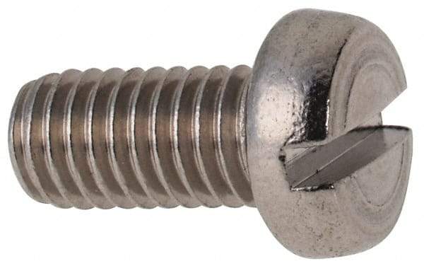 Value Collection - M5x0.80 Metric Coarse, 10mm Length Under Head Slotted Drive Machine Screw - Fillister Head, Grade 316 & A4 Stainless Steel, Uncoated, Without Washer - Exact Tool & Supply