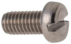 Value Collection - M5x0.80 Metric Coarse, 10mm Length Under Head Slotted Drive Machine Screw - Fillister Head, Grade 316 & A4 Stainless Steel, Uncoated, Without Washer - Exact Tool & Supply