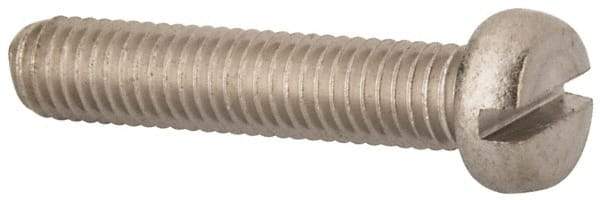 Value Collection - M5x0.80 Metric Coarse, 25mm Length Under Head Slotted Drive Machine Screw - Fillister Head, Grade 316 & A4 Stainless Steel, Uncoated, Without Washer - Exact Tool & Supply