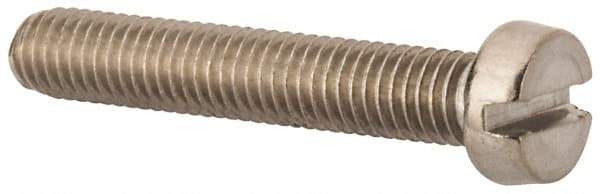 Value Collection - M5x0.80 Metric Coarse, 30mm Length Under Head Slotted Drive Machine Screw - Fillister Head, Grade 316 & A4 Stainless Steel, Uncoated, Without Washer - Exact Tool & Supply