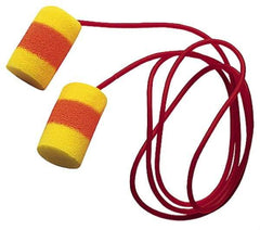 3M - Disposable, Corded, 30 dB, Barrel Earplugs - Yellow, 200 Pairs - Exact Tool & Supply