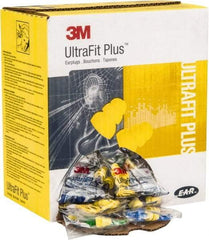 3M - Reusable, Corded, 26 dB, Flange Earplugs - Yellow, 100 Pairs - Exact Tool & Supply