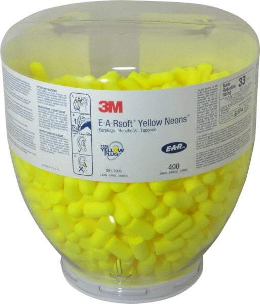 3M - One Touch Disposable Earplug Refill with 33 dB Earplugs - Yellow Earplugs, 400 Pairs - Exact Tool & Supply