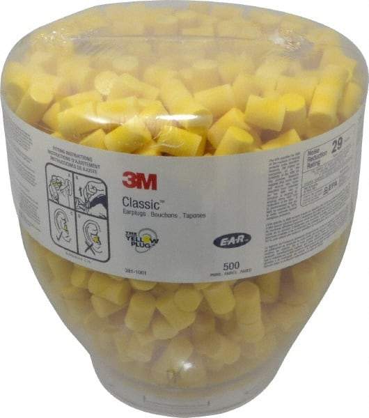 3M - One Touch Disposable Earplug Refill with 29 dB Earplugs - Yellow Earplugs, 500 Pairs - Exact Tool & Supply