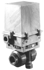 Plast-O-Matic - 3/4" Pipe, CPVC Electric Actuated Ball Valve - Viton Seal, True Union End Connection - Exact Tool & Supply