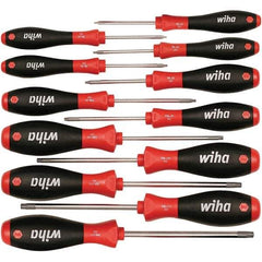 Wiha - 12 Piece Torx Screwdriver Set - Bit Sizes: Torx T-5, T-6, TORXr bits included: T7, T8, T10, T15, T20, T25, T27, T30 & T40, Comes in Box - Exact Tool & Supply