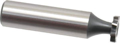 Interstate - 1/2" Diam x 3/32" Face Width, Cobalt, 8 Teeth, Shank Connection Woodruff Keyseat Cutter - Uncoated, 2-3/32" OAL x 1/2" Shank, Staggered Teeth, ANSI 304, Old Standard 2 - Exact Tool & Supply