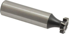 Interstate - 1/2" Diam x 1/8" Face Width, Cobalt, 8 Teeth, Shank Connection Woodruff Keyseat Cutter - Uncoated, 2-1/8" OAL x 1/2" Shank, Staggered Teeth, ANSI 404, Old Standard 3 - Exact Tool & Supply