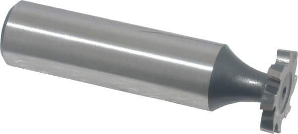 Interstate - 5/8" Diam x 3/32" Face Width, Cobalt, 8 Teeth, Shank Connection Woodruff Keyseat Cutter - Uncoated, 2-3/32" OAL x 1/2" Shank, Staggered Teeth, ANSI 305, Old Standard 4 - Exact Tool & Supply