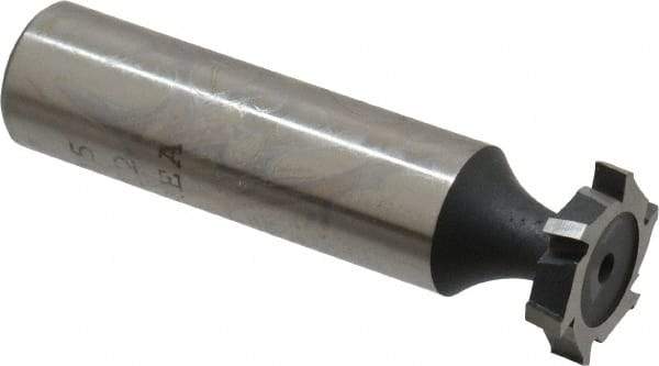 Interstate - 5/8" Diam x 1/8" Face Width, Cobalt, 8 Teeth, Shank Connection Woodruff Keyseat Cutter - Uncoated, 2-1/8" OAL x 1/2" Shank, Staggered Teeth, ANSI 405, Old Standard 5 - Exact Tool & Supply