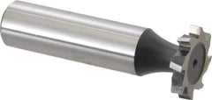Interstate - 3/4" Diam x 1/8" Face Width, Cobalt, 10 Teeth, Shank Connection Woodruff Keyseat Cutter - Uncoated, 2-1/8" OAL x 1/2" Shank, Staggered Teeth, ANSI 406, Old Standard 7 - Exact Tool & Supply