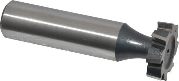 Interstate - 3/4" Diam x 3/16" Face Width, Cobalt, 10 Teeth, Shank Connection Woodruff Keyseat Cutter - Uncoated, 2-3/16" OAL x 1/2" Shank, Staggered Teeth, ANSI 606, Old Standard 9 - Exact Tool & Supply