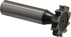 Interstate - 1" Diam x 3/16" Face Width, Cobalt, 12 Teeth, Shank Connection Woodruff Keyseat Cutter - Uncoated, 2-3/16" OAL x 1/2" Shank, Staggered Teeth, ANSI 608, Old Standard 13 - Exact Tool & Supply