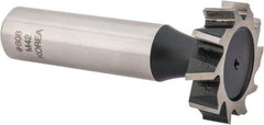 Interstate - 1" Diam x 1/4" Face Width, Cobalt, 12 Teeth, Shank Connection Woodruff Keyseat Cutter - Uncoated, 2-1/4" OAL x 1/2" Shank, Staggered Teeth, ANSI 808, Old Standard 15 - Exact Tool & Supply