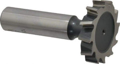 Interstate - 1-1/4" Diam x 1/4" Face Width, Cobalt, 14 Teeth, Shank Connection Woodruff Keyseat Cutter - Uncoated, 2-1/4" OAL x 1/2" Shank, Staggered Teeth, ANSI 810, Old Standard 21 - Exact Tool & Supply