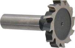 Interstate - 1-1/2" Diam x 1/4" Face Width, Cobalt, 16 Teeth, Shank Connection Woodruff Keyseat Cutter - Uncoated, 2-1/4" OAL x 1/2" Shank, Staggered Teeth, ANSI 812, Old Standard 24 - Exact Tool & Supply