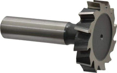 Interstate - 1-1/2" Diam x 5/16" Face Width, Cobalt, 16 Teeth, Shank Connection Woodruff Keyseat Cutter - Uncoated, 2-5/16" OAL x 1/2" Shank, Staggered Teeth, ANSI 1012, Old Standard 25 - Exact Tool & Supply