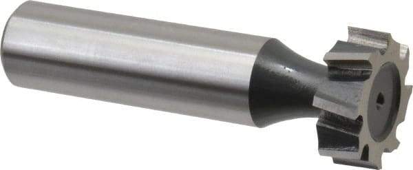 Interstate - 3/4" Diam x 1/4" Face Width, Cobalt, 10 Teeth, Shank Connection Woodruff Keyseat Cutter - Uncoated, 2-1/4" OAL x 1/2" Shank, Staggered Teeth, ANSI 806, Old Standard 91 - Exact Tool & Supply