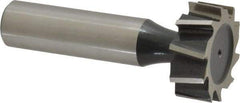 Interstate - 1" Diam x 3/8" Face Width, Cobalt, 10 Teeth, Shank Connection Woodruff Keyseat Cutter - Uncoated, 2-3/8" OAL x 1/2" Shank, Staggered Teeth, ANSI 1208, Old Standard 152 - Exact Tool & Supply