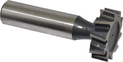 Interstate - 1" Diam x 5/16" Face Width, Cobalt, 10 Teeth, Shank Connection Woodruff Keyseat Cutter - Uncoated, 2-5/16" OAL x 1/2" Shank, Staggered Teeth, ANSI 1008, Old Standard B - Exact Tool & Supply