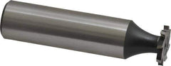 Interstate - 1/2" Diam x 1/16" Face Width, High Speed Steel, 8 Teeth, Shank Connection Woodruff Keyseat Cutter - Uncoated, 2-1/16" OAL x 1/2" Shank, Staggered Teeth, ANSI 204, Old Standard 1 - Exact Tool & Supply