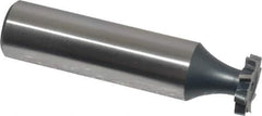 Interstate - 1/2" Diam x 3/32" Face Width, High Speed Steel, 8 Teeth, Shank Connection Woodruff Keyseat Cutter - Uncoated, 2-3/32" OAL x 1/2" Shank, Staggered Teeth, ANSI 304, Old Standard 2 - Exact Tool & Supply