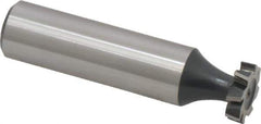 Interstate - 1/2" Diam x 1/8" Face Width, High Speed Steel, 8 Teeth, Shank Connection Woodruff Keyseat Cutter - Uncoated, 2-1/8" OAL x 1/2" Shank, Staggered Teeth, ANSI 404, Old Standard 3 - Exact Tool & Supply