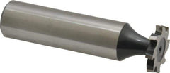 Interstate - 5/8" Diam x 3/32" Face Width, High Speed Steel, 8 Teeth, Shank Connection Woodruff Keyseat Cutter - Uncoated, 2-3/32" OAL x 1/2" Shank, Staggered Teeth, ANSI 305, Old Standard 4 - Exact Tool & Supply