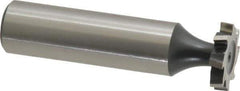 Interstate - 5/8" Diam x 1/8" Face Width, High Speed Steel, 8 Teeth, Shank Connection Woodruff Keyseat Cutter - Uncoated, 2-1/8" OAL x 1/2" Shank, Staggered Teeth, ANSI 405, Old Standard 5 - Exact Tool & Supply