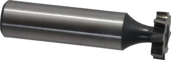 Interstate - 5/8" Diam x 5/32" Face Width, High Speed Steel, 8 Teeth, Shank Connection Woodruff Keyseat Cutter - Uncoated, 2-5/32" OAL x 1/2" Shank, Staggered Teeth, ANSI 505, Old Standard 6 - Exact Tool & Supply